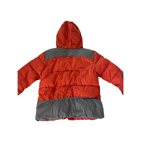 Wonder Nation Boys Orange Gray Full Zip-Up Puffer Jacket Coat Size Large 10-12 - Picture 3 of 9